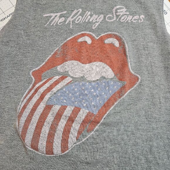 Rolling Stones Gray Small Tank Top Band Tee Y2K Rock Americana Core - Picture 9 of 11